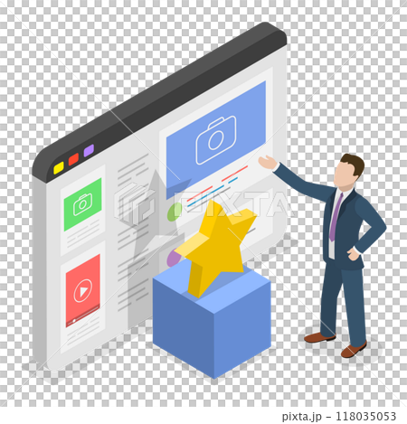 3D Isometric Flat  Illustration of Achievement Rewards. Item 2 118035053
