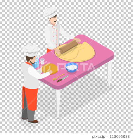3D Isometric Flat  Set of Bakery Food Production. Item 2 118035088