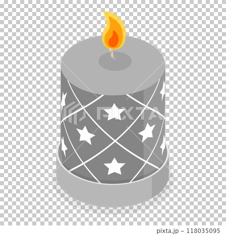 3D Isometric Flat  Set of Candles. Item 4 118035095