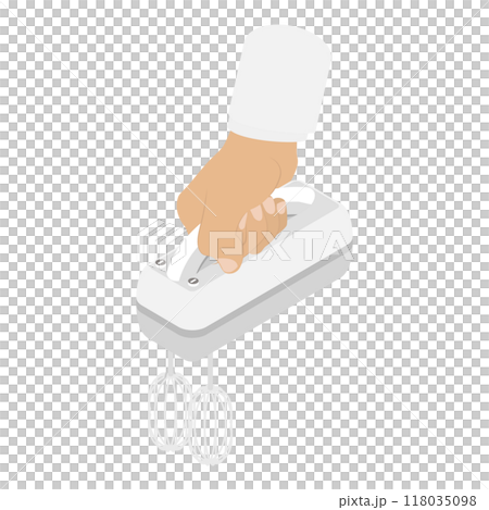3D Isometric Flat Set of Hands Holding Kitchen Utensils. Item 4 3D Isometric Flat Set of Hands Holding Kitchen Utensils. Item 4 118035098