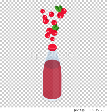 3D Isometric Flat  Set of Bottles With Berry Beverage. Item 4 118035122