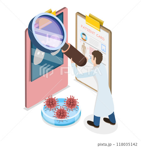 3D Isometric Flat  Illustration of Asthma. Item 2 118035142