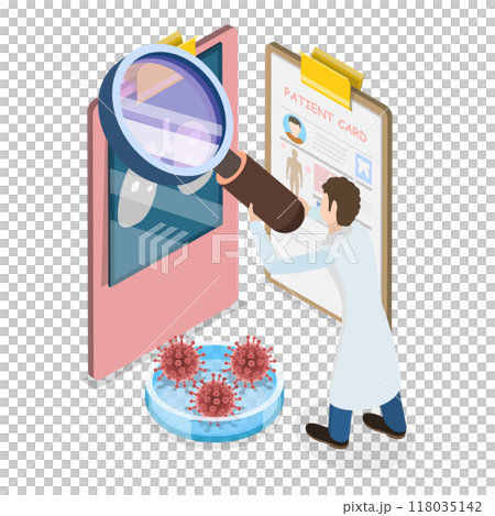 3D Isometric Flat  Illustration of Asthma. Item 2 118035142
