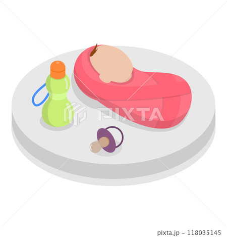 3D Isometric Flat  Illustration of Child Development. Item 4 118035145
