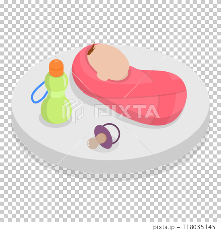 3D Isometric Flat  Illustration of Child Development. Item 4 118035145