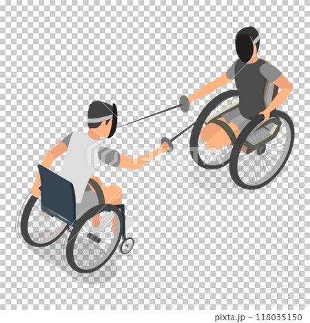 3D Isometric Flat  Set of Paralympians. Item 4 118035150