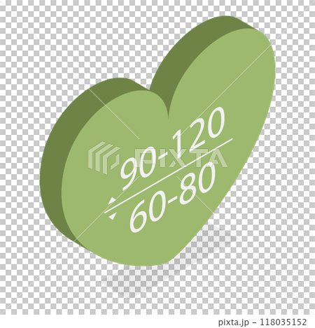 3D Isometric Flat  Illustration of Blood Pressure Chart. Item 2 118035152