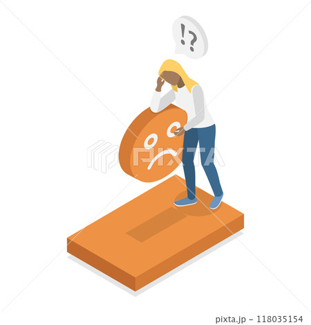 3D Isometric Flat  Set of Mood Scenes. Item 3 118035154