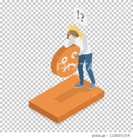 3D Isometric Flat  Set of Mood Scenes. Item 3 118035154