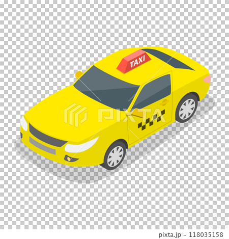 3D Isometric Flat Illustration of Taxi Collection. Item 5 3D Isometric Flat Illustration of Taxi Collection. Item 5 118035158