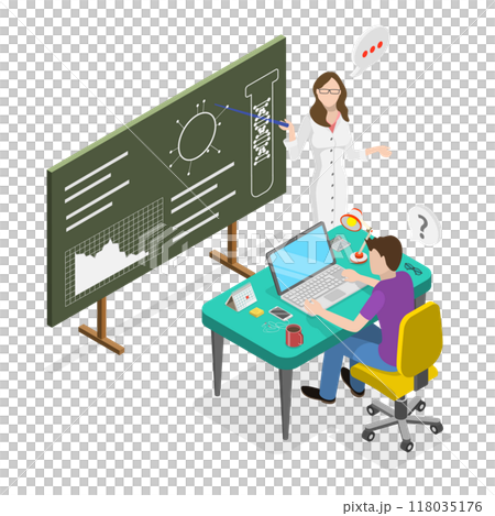 3D Isometric Flat  Illustration of Human Papillomavirus Prevention. Item 2 118035176