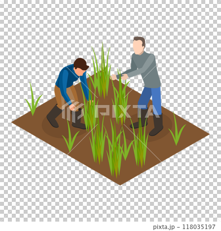 3D Isometric Flat  Illustration of Sustainable Farming. Item 2 118035197