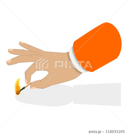 3D Isometric Flat  Illustration of Matchstick Box. Item 2 118035205