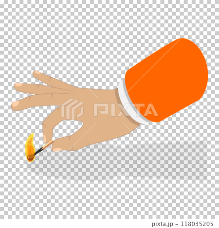 3D Isometric Flat  Illustration of Matchstick Box. Item 2 118035205