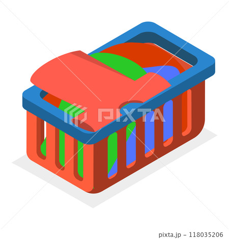 3D Isometric Flat  Illustration of Apparel Heap. Item 2 118035206