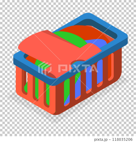 3D Isometric Flat  Illustration of Apparel Heap. Item 2 118035206