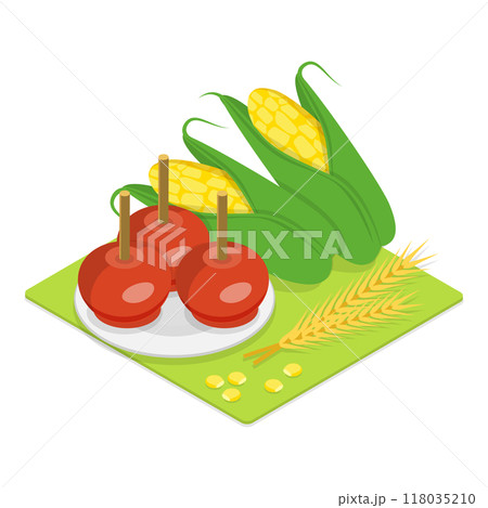 3D Isometric Flat  Illustration of Festa Junina. Item 5 118035210