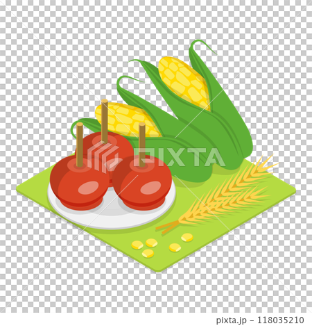3D Isometric Flat  Illustration of Festa Junina. Item 5 118035210
