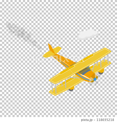 3D Isometric Flat  Illustration of Flying Vintage Airplanes. Item 1 3D Isometric Flat  Illustration of Flying Vintage Airplanes. Item 1 118035218
