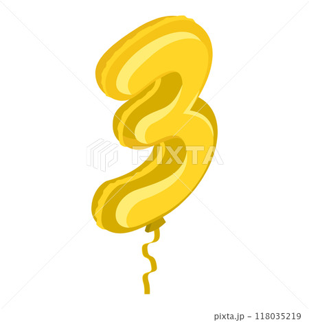 3D Isometric Flat  Illustration of Birthday Ballon. Item 8 3D Isometric Flat  Illustration of Birthday Ballon. Item 8 118035219