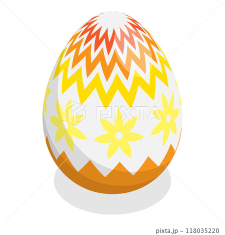 3D Isometric Flat  Illustration of Easter Eggs. Item 6 3D Isometric Flat  Illustration of Easter Eggs. Item 6 118035220