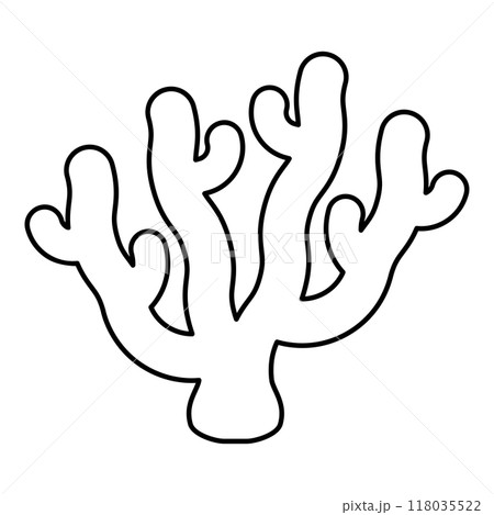 Coral contour outline line icon black color vector illustration image thin flat style 118035522