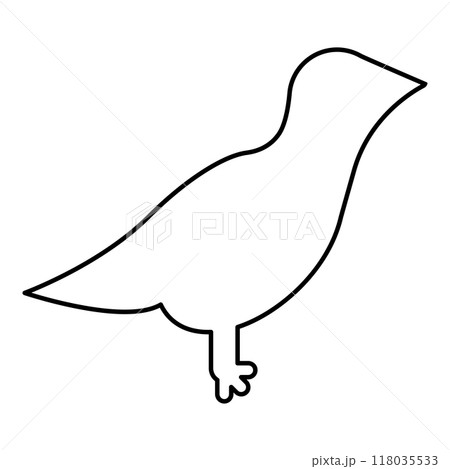 Bird contour outline line icon black color vector illustration image thin flat style 118035533