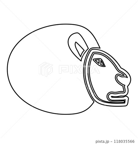 Lion contour outline line icon black color vector illustration image thin flat style 118035566