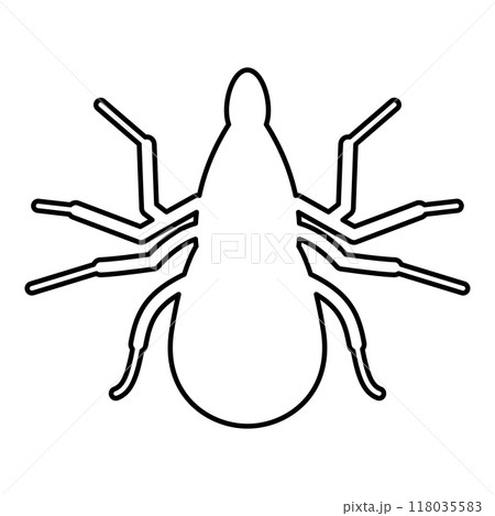 Tick mite contour outline line icon black color vector illustration image thin flat style Tick mite contour outline line icon black color vector illustration image thin flat style 118035583