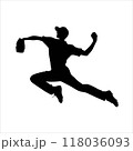 Baseball player silhouette on white background. 118036093