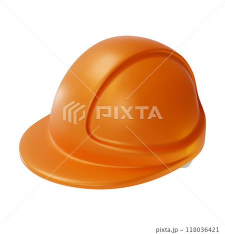 3d Builder Helmet Construction and Repair Concept Cartoon Design Style Isolated on a White Background. Vector illustration 118036421