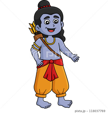 Diwali Rama Cartoon Colored Clipart Illustration Diwali Rama Cartoon Colored Clipart Illustration 118037769