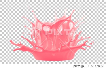 Splash of pink yogurt isolated 118037807