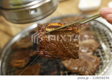 Korean bbq. LA marinated beef ribs 118038250