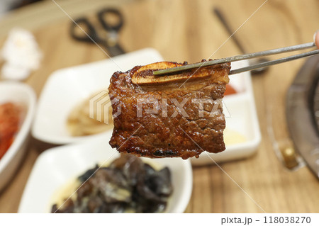 Korean bbq. LA marinated beef ribs 118038270