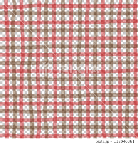 Red Brown Gingham Check Hand Drawn Background Overlay 118040361