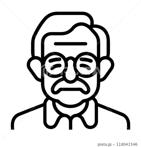 senior icon or modern line symbol. Vector line art and icon design with bold outline. Black and white Pixel Perfect minimalistic symbol isolated white background. Silhouette simple thin sign 118041546