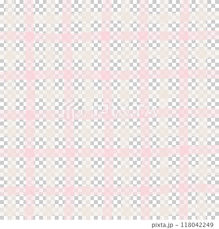 Pink Beige Gingham Check Hand Drawn Background Overlay 118042249