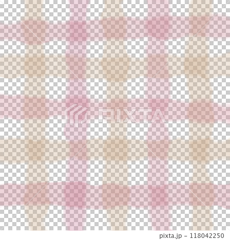 Pink Beige Gingham Check Hand Drawn Background Overlay 118042250