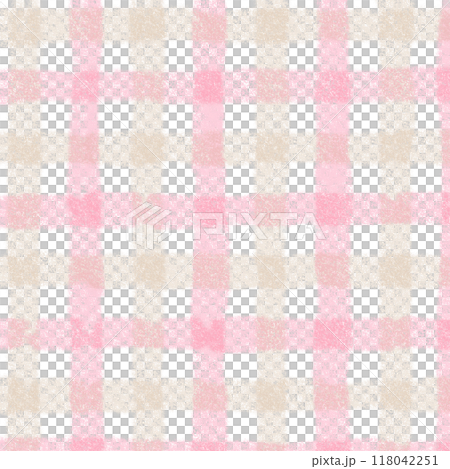 Pink Beige Gingham Check Hand Drawn Background Overlay Pink Beige Gingham Check Hand Drawn Background Overlay 118042251
