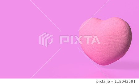 The pink fabric heart for love or romance concept 3d rendering. The pink fabric heart for love or romance concept 3d rendering. 118042391