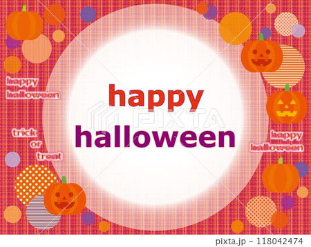 ハッピーハロウィン　happy halloween　かぼちゃ　ジャック・オー・ランタン 118042474