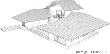 3D illustration of building project 3D illustration of building project 118043686