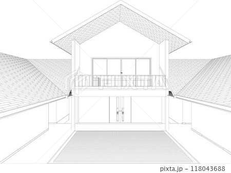 3D illustration of building project 3D illustration of building project 118043688