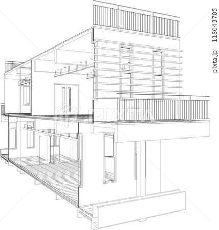 3D illustration of building project 118043705