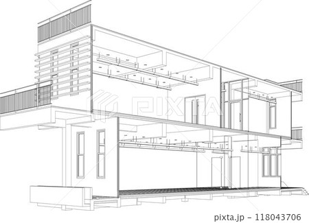 3D illustration of building project 3D illustration of building project 118043706