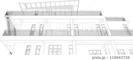 3D illustration of building project 3D illustration of building project 118043726