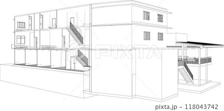 3D illustration of building project 118043742