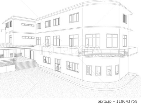 3D illustration of building project 3D illustration of building project 118043759