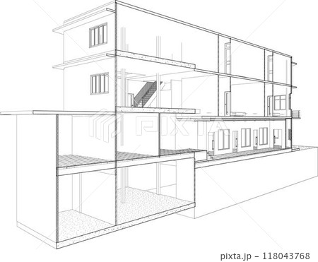 3D illustration of building project 118043768